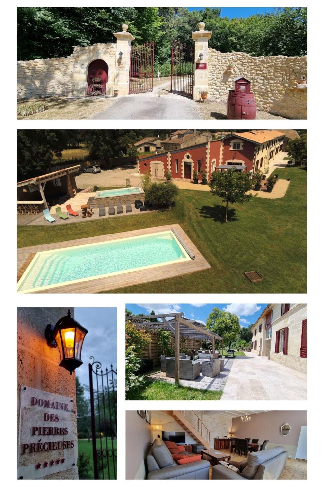 Domaine Des Pierres Precieuses - Demeure De Charme - Grand Standing - 15 Pers - Spa - Massages - Detente Et Bien-Etre - 30' Bordeaux Gauriaguet Exterior foto